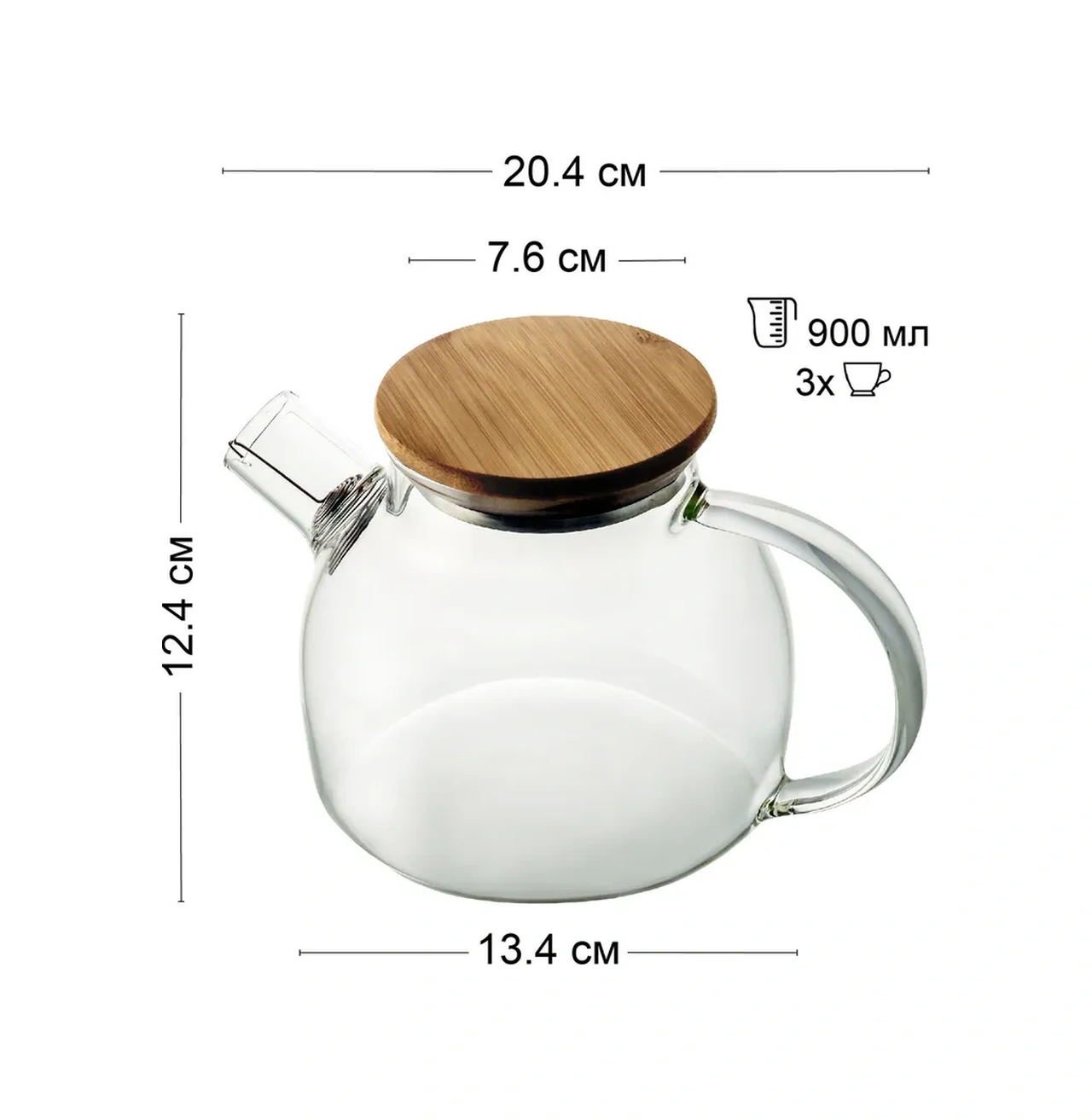 Cnglass Çay Parti Seti 900 Ml Demlik Ve 150 Ml Kase 261526789 Beyaz