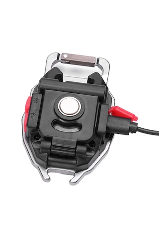 Powermaster - 800 Lümen Şarjlı Cob Led El Feneri Kamp Lambası Mıknatıslı Kapak Açacaklı Düdüklü Elektronik Çakmaklı Anahtarlık Cep Işıldak Siyah