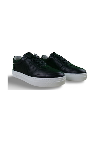 Erkek Hakiki Deri Casual Sneaker Siyah