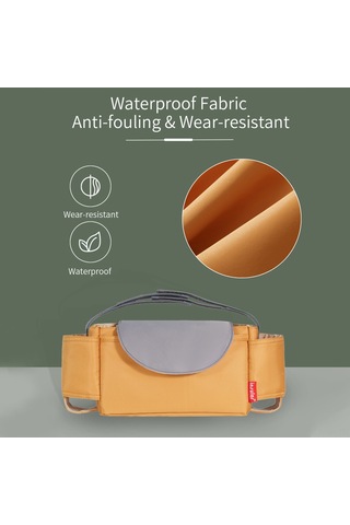 Vkemall Bebek Arabası Su Geçirmez Askı Çantası, Nilon Materyal, Dahili Bölmeli Sıvı Depolama, Toz Ve Kir Dayanıklı, Gri Renk Gri