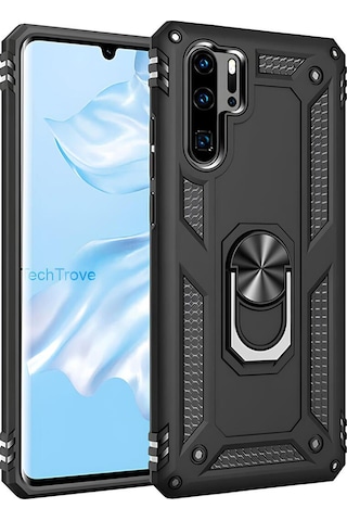Huawei P30 Pro Kılıf Yüzüklü Stand Olabilen Magnetic Tpu Tank Kapak
