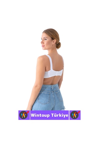 Wintoup İz İç Göstermez Meme Dikleştirici Şekillendirici Esnek Konforlu Estetik Şık Göğüs Toparlayıcı Sütyen Beyaz