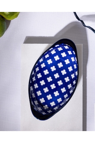Madame Coco Reve Bleu Raye Oval Tabak - 19 Cm - Mavi/beyaz 8684427225271 Çok Renkli