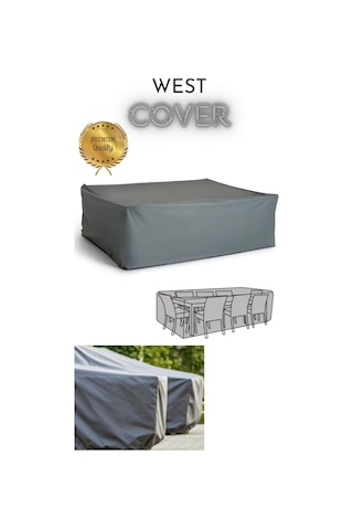 Bahçe Mobilyası Koruma Örtüsü Brandası Premium Kalite 200x160cm Gri Gri