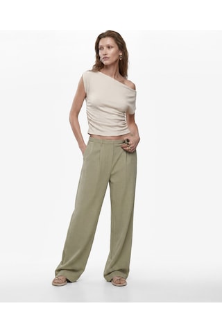 Koton Aerobin Kumaş Loose Fit Cepli Geniş Paça Pantolon Ada Çayı 6sak40233pw Açık Yeşil