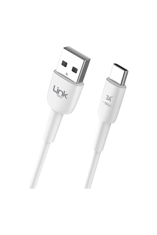 Linktech K602 Safe Type-C USB PD 3A 1 Metre Şarj Kablosu Beyaz