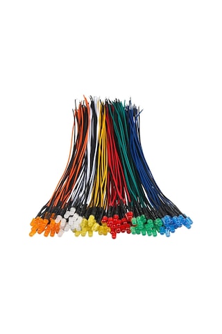12V 5Mm Diffüz Led 20 Cm Led Renklerine Göre Kablo Rengi 5 Adet-Mavi