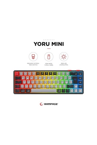 Rgb Işıklı Gaming Oyuncu Klavyesi Red Switch Kablolu Gamer Klavye Diğer