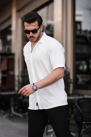 Tex Republic Erkek Beyaz Oversize Yazlık Bürümcük Gömlek Beyaz