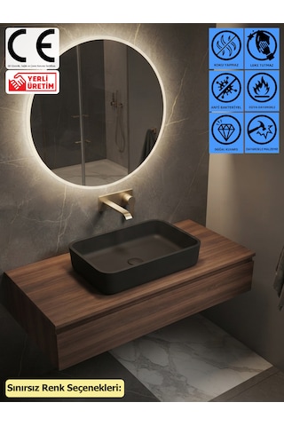 Thorax Vario Sınırsız Renk Leke Tutmaz Granit Çanak Banyo Evyesi Lavabosu Modern Tasarım Çok Renkli