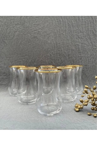 Paşabahçe 42021 Yaldızlı Çay Bardağı 120cc 6 Lı Çok Renkli