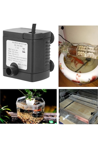 Folinda 24v Dc Güneş Enerjili Mini Su Pompası - 650l/h Akış Hızı, Paslanmaz Çelik Şaft, Sualtı Kullanıma Uygun, Akvaryum Ve Fontan İçin
