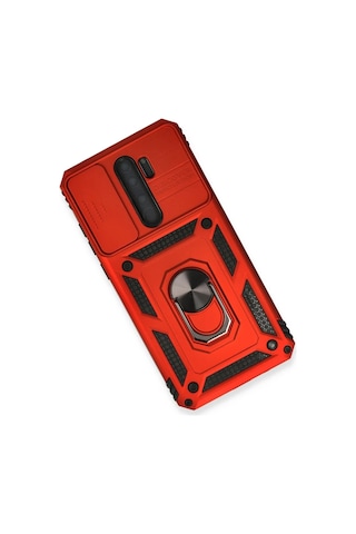 Xiaomi Redmi Note 8 Pro Kılıf Pars Lens Yüzüklü Silikon - Kırmızı Kirmizi