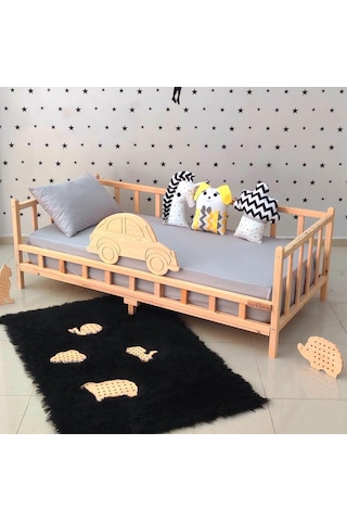 Markaawm Markaawm Premium Arabalı Montessori Yatak Çocuk Ve Bebek Karyola Akçaağaç