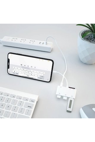 Ally iPhone Uyumlu Lightning To Tfsd Card Reader Usb 3.kamera Adaptörü- 5775 Renkli