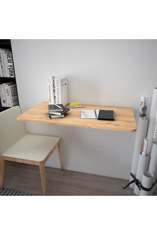 Asra Trend DMM-02 %100 MDF 90x50 cm Duvara Monte Katlanır Masa Safir Meşe Çalışma ve Yemek Masası