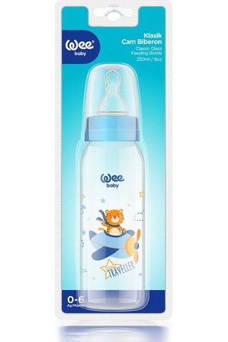 Wee Baby Klasik Cam Biberon 250 ML Mavi