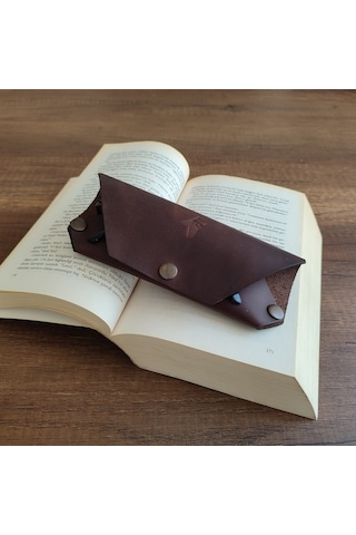 Sumerian Leather Craft Deri Gözlük Kılıfı Kahverengi