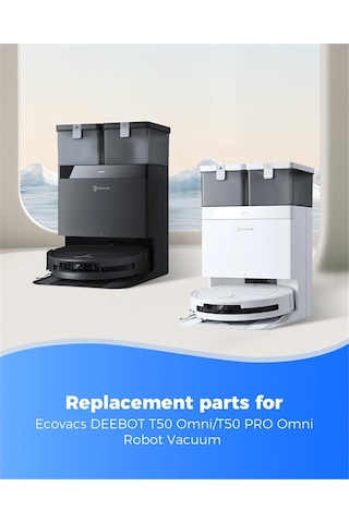 Junzhuodianpu Ecovacs Deebot T50 Omni/t50 Pro Omni Robot Süpürge Yedek Parçaları Ana Fırça, Yan Fırça, Paspas, Filtre Ve Toz Torbası Dahil.
