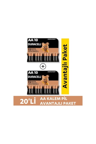 Duracell LR6/MN1500 AA Kalem Pil 20'li