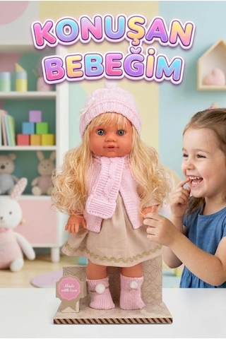 Lucia Girl Konuşan 35 Cm - Etkileşimli Kolları Bacakları Ve Kafası Et Kutulu Atkılı Oyuncak Bebek 36269937