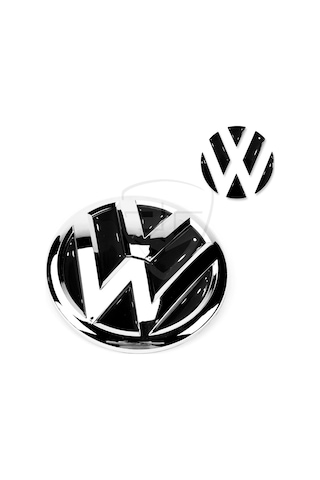 Volkswagen Arka Bagaj Logo 3D Iç Sticker Siyah