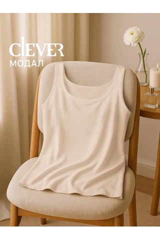 Clever Wear Geniş Askılı Atlet İç Çamaşırı 178800464 Açık Bej
