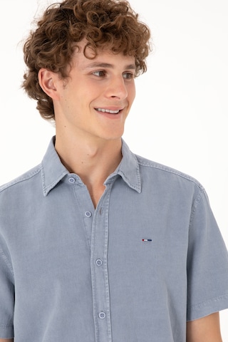 U.s. Polo Assn. Erkek Mavi Gömlek Kısa Kollu 50304955-vr036 Mavi