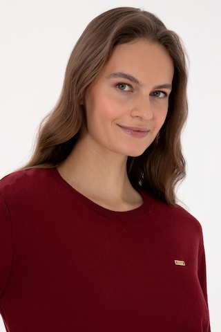 U.S. Polo Assn. Kadın Bordo Bisiklet Yaka Basic Kazak 50313579-VR014