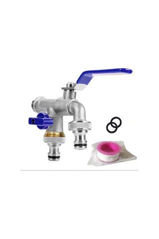 Dr 1/2'' Yüksek Kaliteli Pirinç Çift Musluk, Paslanmaya Ve Mavi