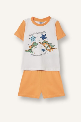 Defacto Dinazor Desenli 2li Ecru Pijama Takımı Erkek Bebek H8218a526hser105 Ekru-er105