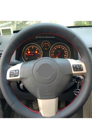 Opel Vectra B Kasa Uyumlu Direksiyon Kılıfı Kırmızı-siyah 38 10.5cm