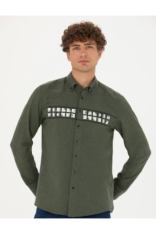 Pierre Cardin Erkek Haki Gömlek Desenli 50274061-vr027 Haki