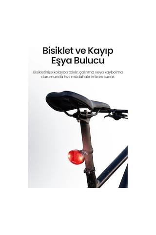 Ven-dens Vd-tag009 Find My Uyumlu Bluetooth Bisiklet Takip Cihazı, Taşınabilir Kayıp, Siyah