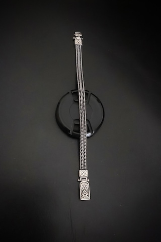 Encili Silver 925 Ayar Gümüş Özel Kilit Tasarımlı Kalın Model Erkek Bileklik Gümüş