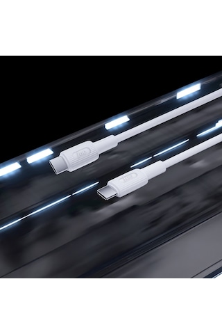 Juo JCBS62 60w Usb Type-c To Type-c Silikon Hızlı Şarj Ve Data Kablosu Beyaz 2 Metre