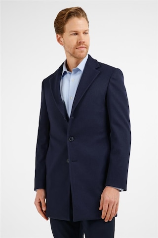 İmza Koyu Lacivert Mono Yaka Esnek Slim Fit Classic Kaşe Palto 1005255101 Lacivert