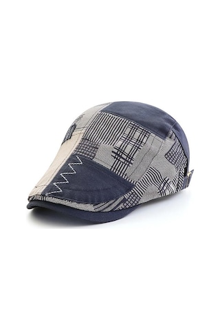 Valkyrie İtalyan Style Erkek Kasket Şapka Kanvas Asimetrik Model Ayarlanabilir Terletmez Erkek Lacivert