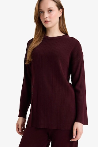 Defacto Loose Fit Bisiklet Yaka Triko Kazak Tunik G7241ax25cwbr457 Bordo-br457