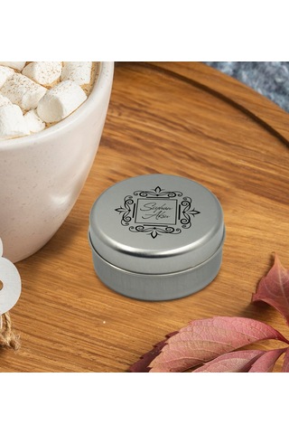 Bk Gift Kişiye Özel İsimli Silver Metal Kutuda Kokulu Mum-2, Ev Hediyesi, Arkadaşa Hediye, Kokulu Mum Çok Renkli