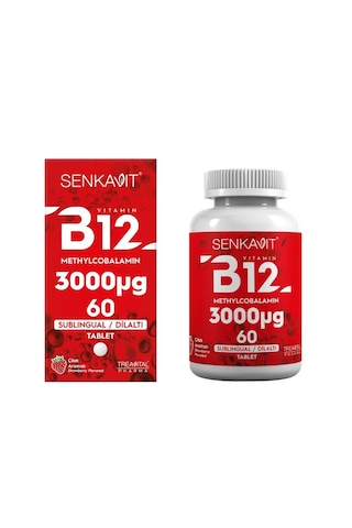 Senkavit B12 3000 Mcg Dil Altı Sublıngual 60 Tablet Çilek Aroma
