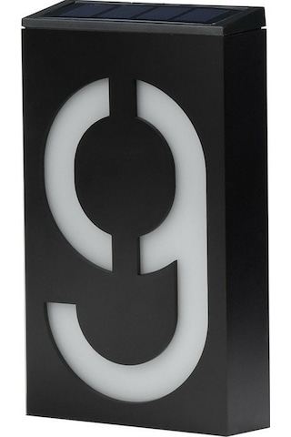 Gajeena Güneş Enerjili Otomatik Aç-kapa Led Ev Numarası Işığı, Ip55 Su Geçirmez, Kolay Kurulum Rakam 9