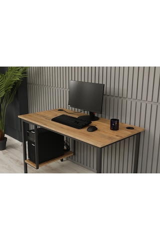 Arpelia Bilgisayar Masası Sağ Sol Yönlü Pc Kasa Raflı Antrasit Atlantik Çam Antrasit - Atlantik Çam