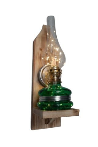 Nostajik Peri Ledli Gaz Lambası Aplik Yeşil