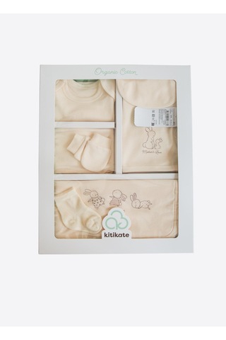 Kitikate Organik New Basic 10'lu Hastane Çıkış Seti Natural Krem
