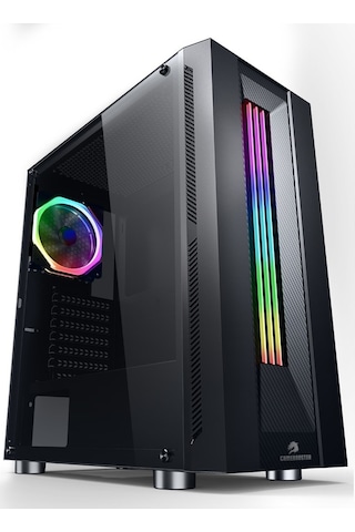 GameBooster GB-G3601B RGB Tempered Glass USB 3.0 Mid Tower Bilgisayar Kasası Siyah