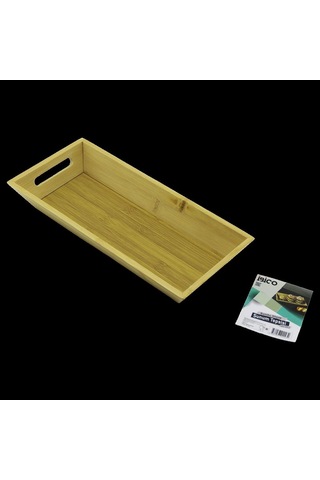 Hubrendy Tedarik Bambu Sunum Tepsisi 16x35x4.5 Cm Çift Kulplu 1456034