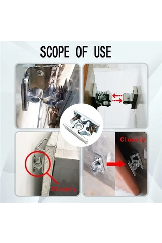 Nayomiglow 1 Adet Yaylı Kapı Kolay Kilitleme Durdurma Mandalı Serbest Bırakma Kelepçesi Çift Makaralı Mandal Mp-3