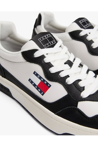 Tommy Hilfiger Erkek Deri Siyah Sneaker Çok Renkli