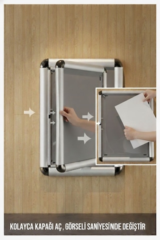 A3 Rondo Çerçeve Tak Çıkar 30x42 Cm 1 Adet Afiş Çercevesi Aç Kapa Çerçeve A3 Açılır Kapanır Çerçeve